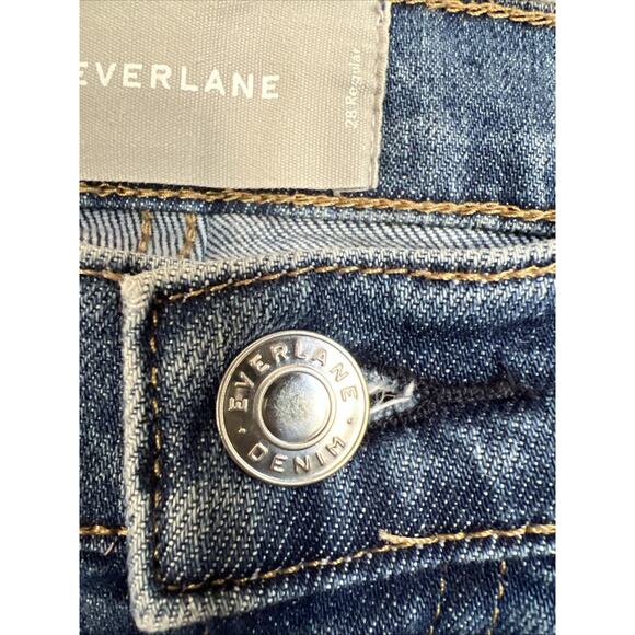 Everlane Jeans Mid Rise Skinny Ankle Women's Size 28R Blue Stretch Denim - Picture 4 of 8